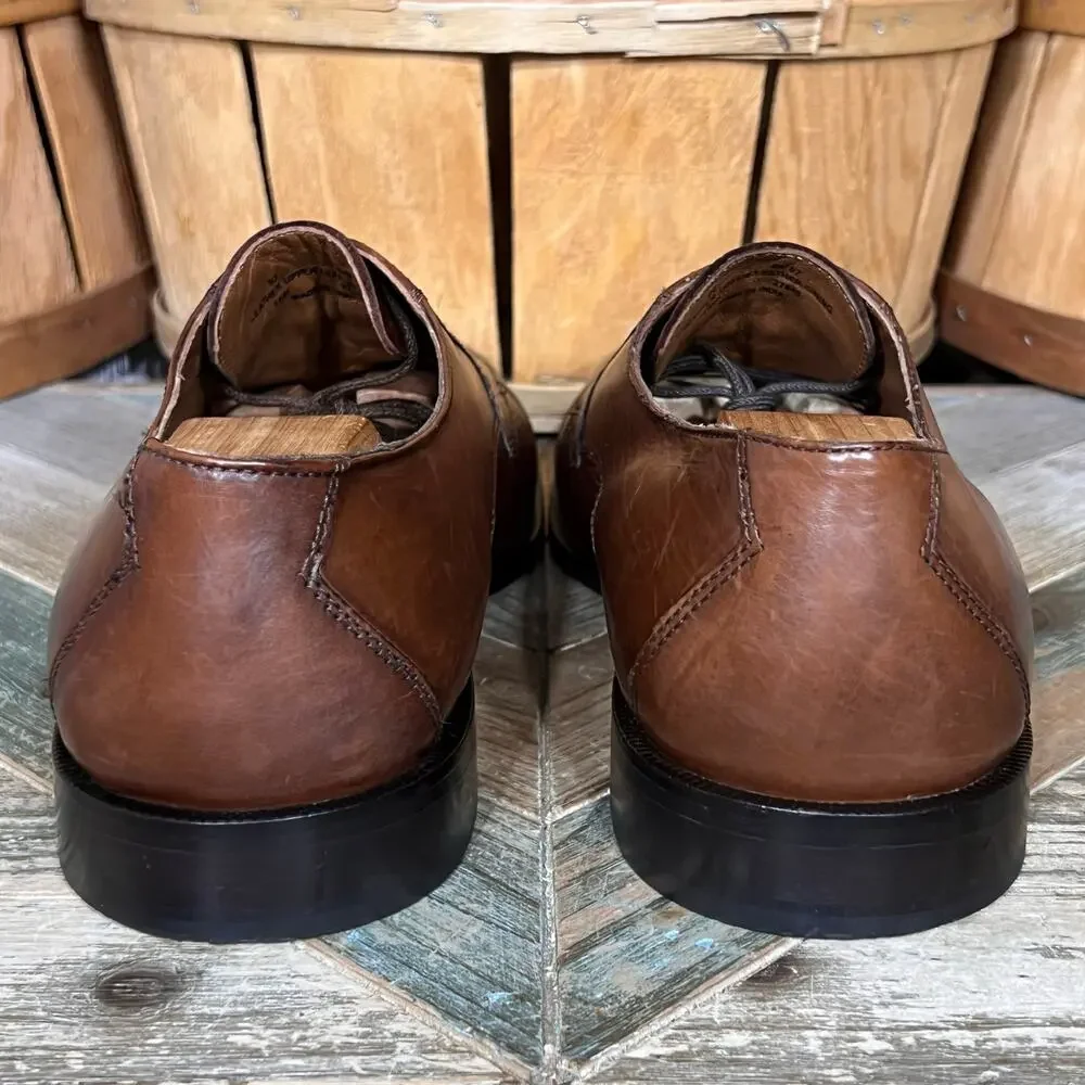 Clarks Bostonian 2-Tone Full Grain Brown Leather Saddle Oxfords Mens 15 WIDE